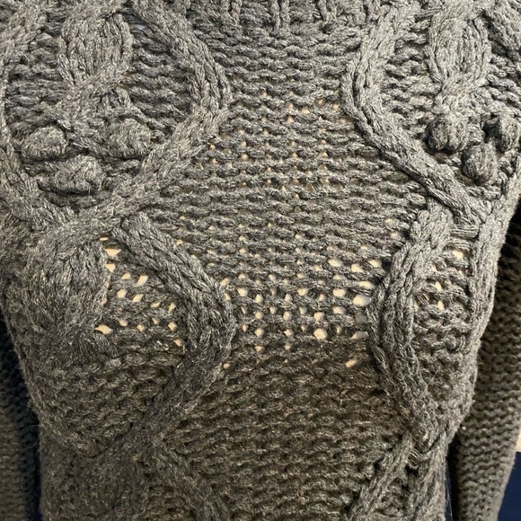 ANTHROPOLOGIE hazel sweater gray open weave small sweater cable knit new - Picture 3 of 8